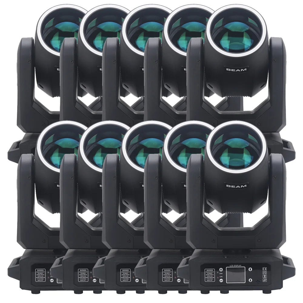 10pcs LED Beam Moving Head 200W 18 Prisms Rainbow Effect Stage Lighting Effect Projector for Bar Birthday Party Club Dj  Disco