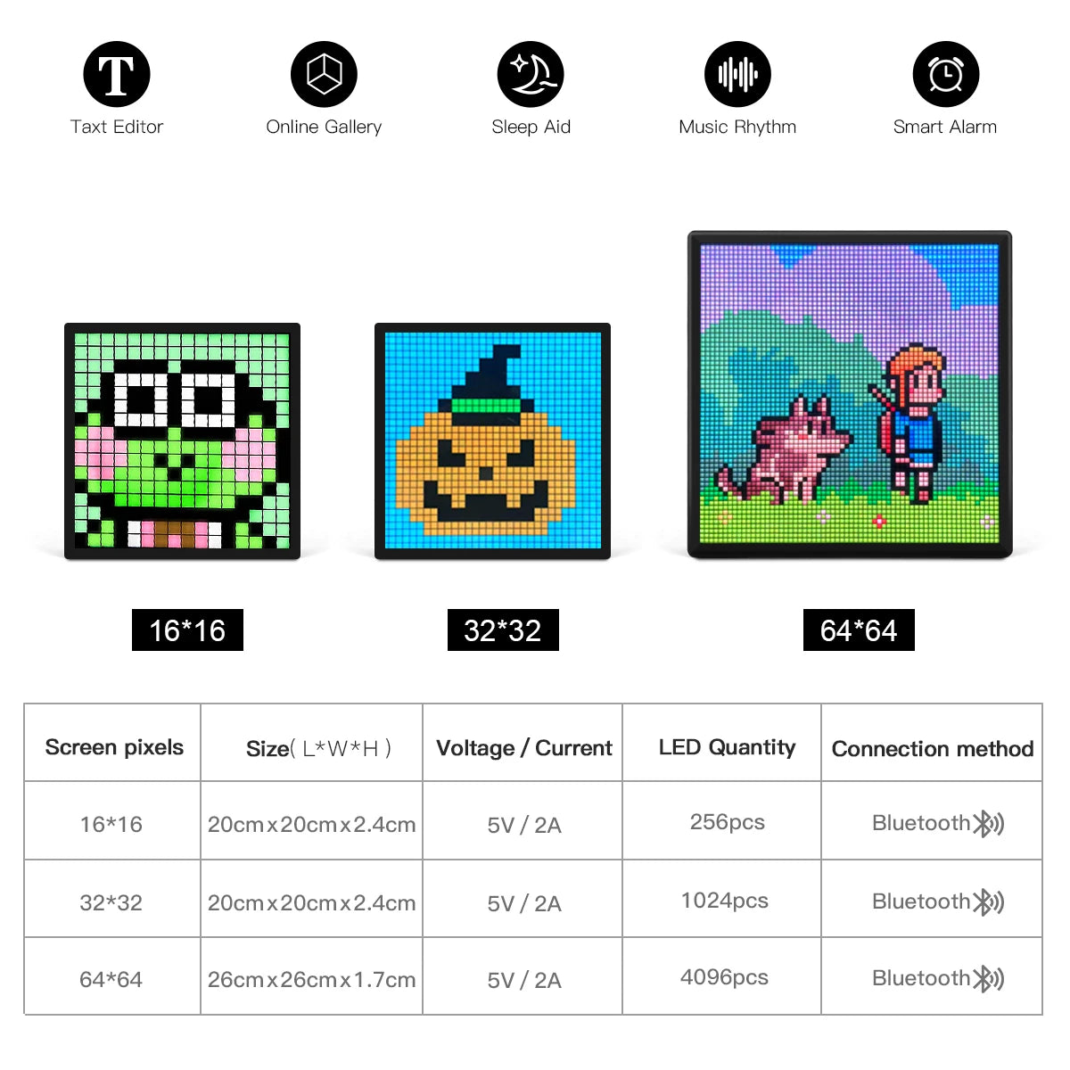 LED RGB Matrix Panel Smart Picture Frame Advertising Light Sign Digital Display Matrix Pixel Screen Bluetooth APP Animation Fun