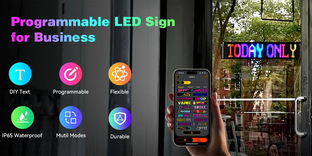 LED DIY Matrix Pixel Panel Led Display Truck Eye Car Sign Animation Bluetooth App Control Programmable Flexible Screen