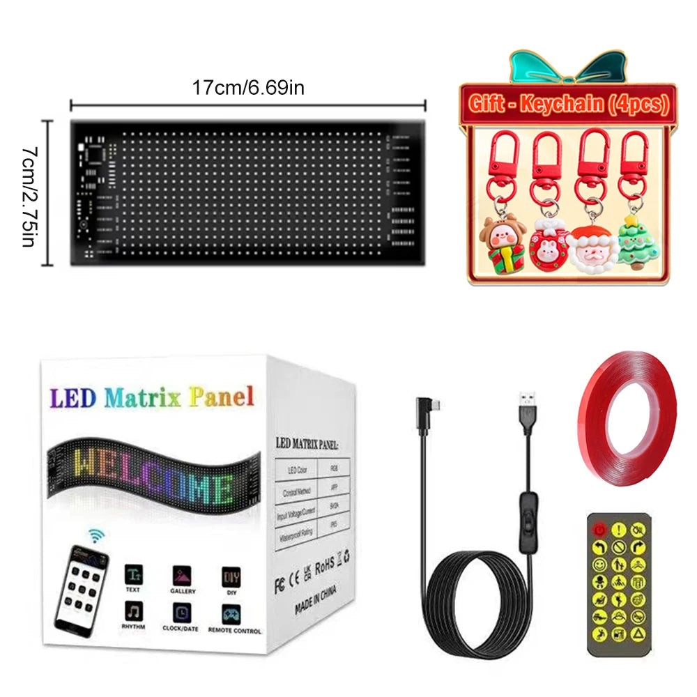 2025 New LED Matrix Pixel Panel Demon Eyes LED Display DIY Programmable Flexible for Car Accessories With Keychain Gift