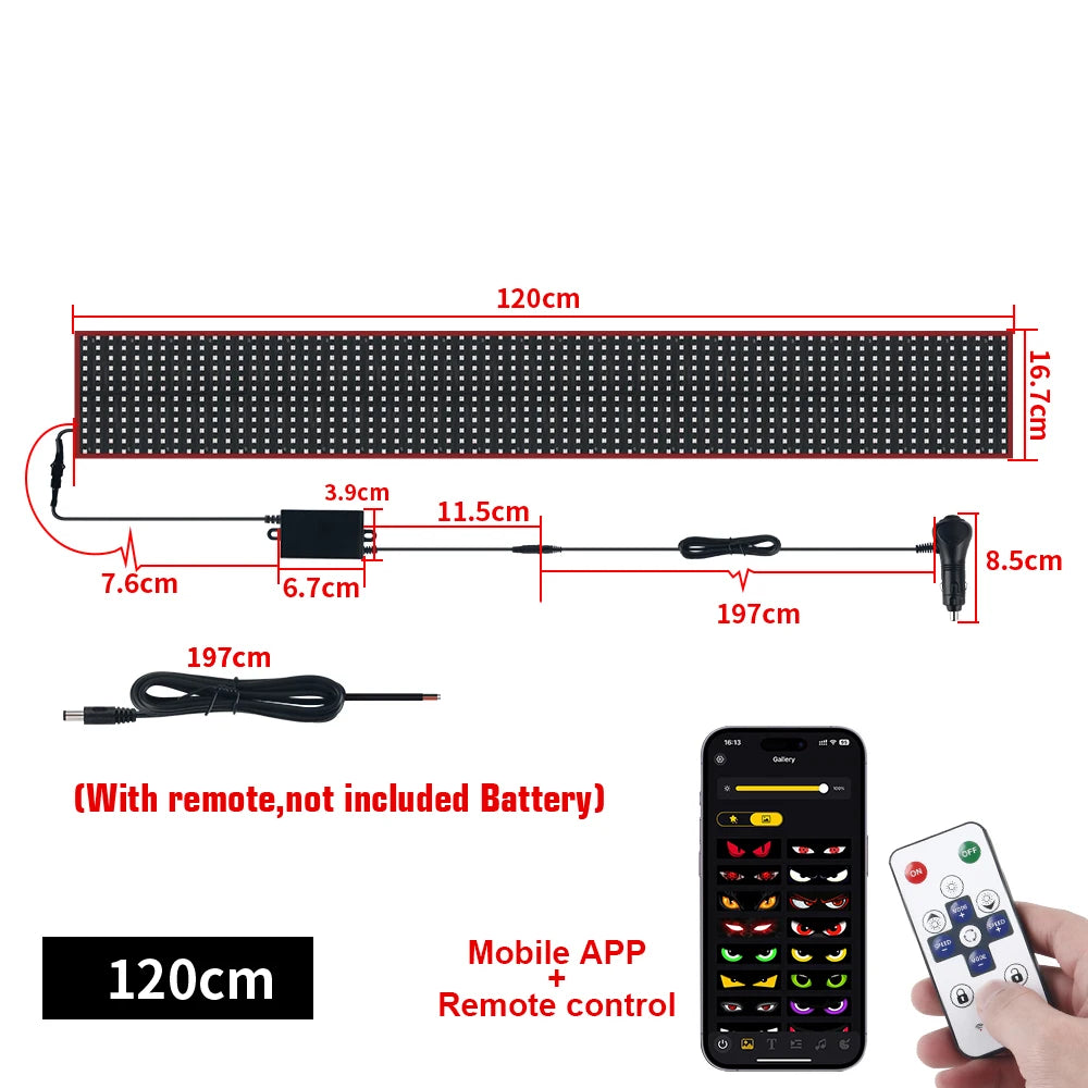 LED DIY Matrix Pixel Panel Led Display APP Control Truck Custom Text Pattern Lighting Flexible Screen Music Mode Devil Eye Light