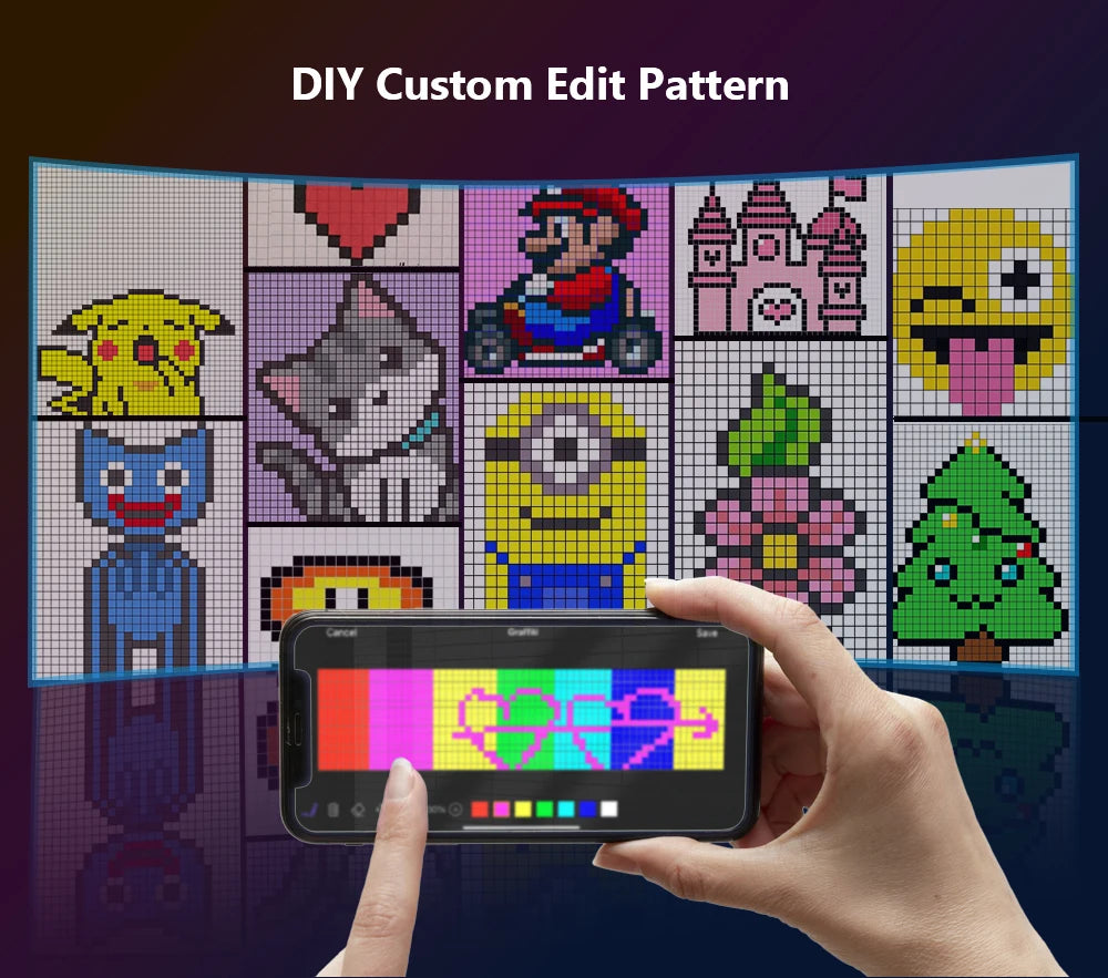 LED Matrix Pixel Panel USB 5V App Control DIY Display Animation Scrolling Pattern Graffiti Scrolling Text Commercial Lighting