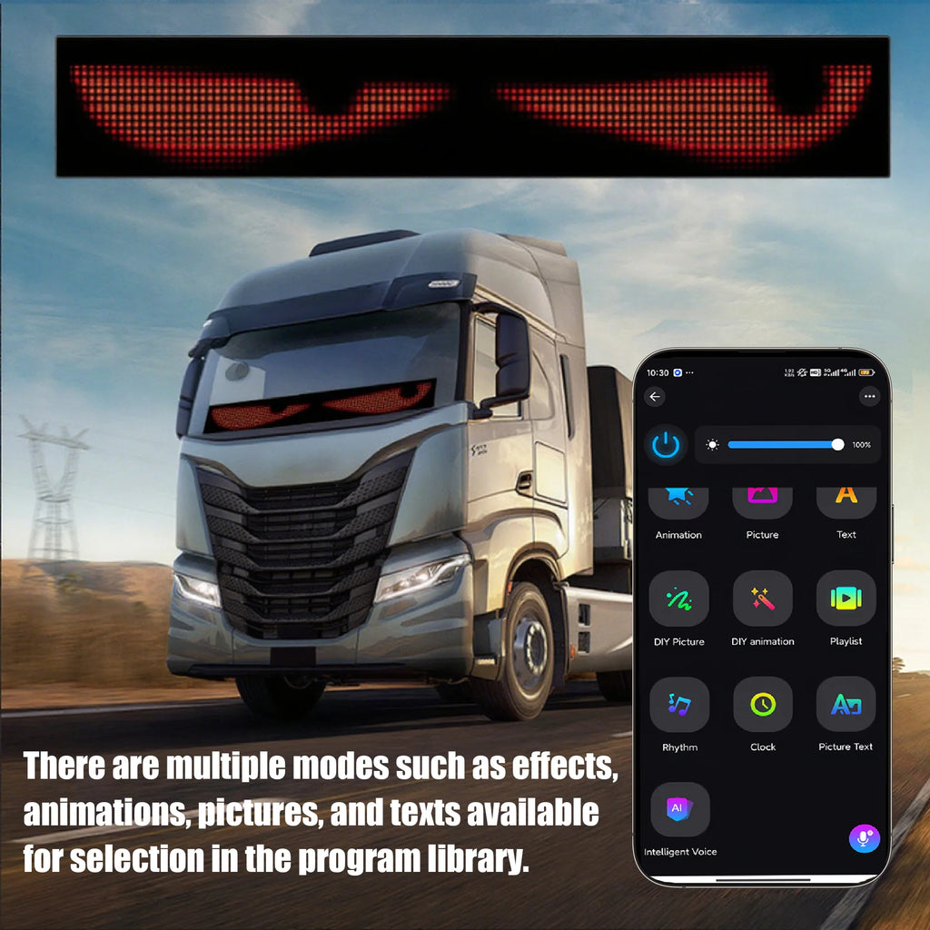 LED Matrix Pixel Panel Light Bluetooth App 12V 24V Control Scrolling Advertising LED Car Sign Animation Programmable For Car Sho
