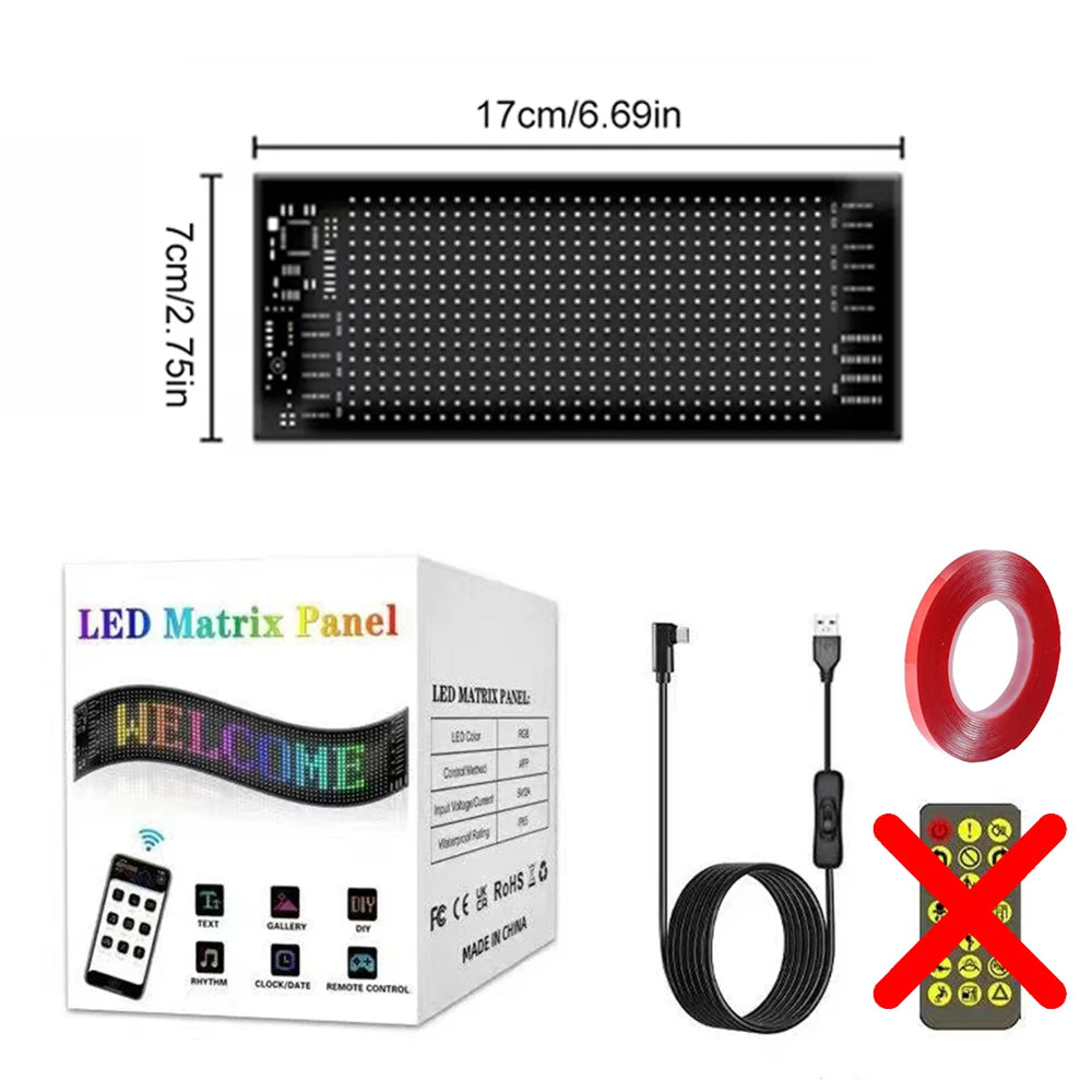 LED DIY Matrix Pixel Panel Led Display Truck Eye Car Sign Animation Bluetooth App Control Programmable Flexible Screen