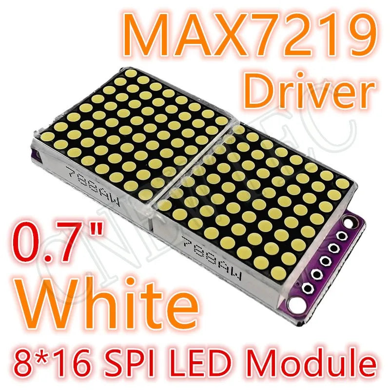 8*8 8*16 8*32 0.7Inch MAX7219 Red/Blue/Green/White Dot Led Matrix MCU Display Control Module 5V Interface Output Input