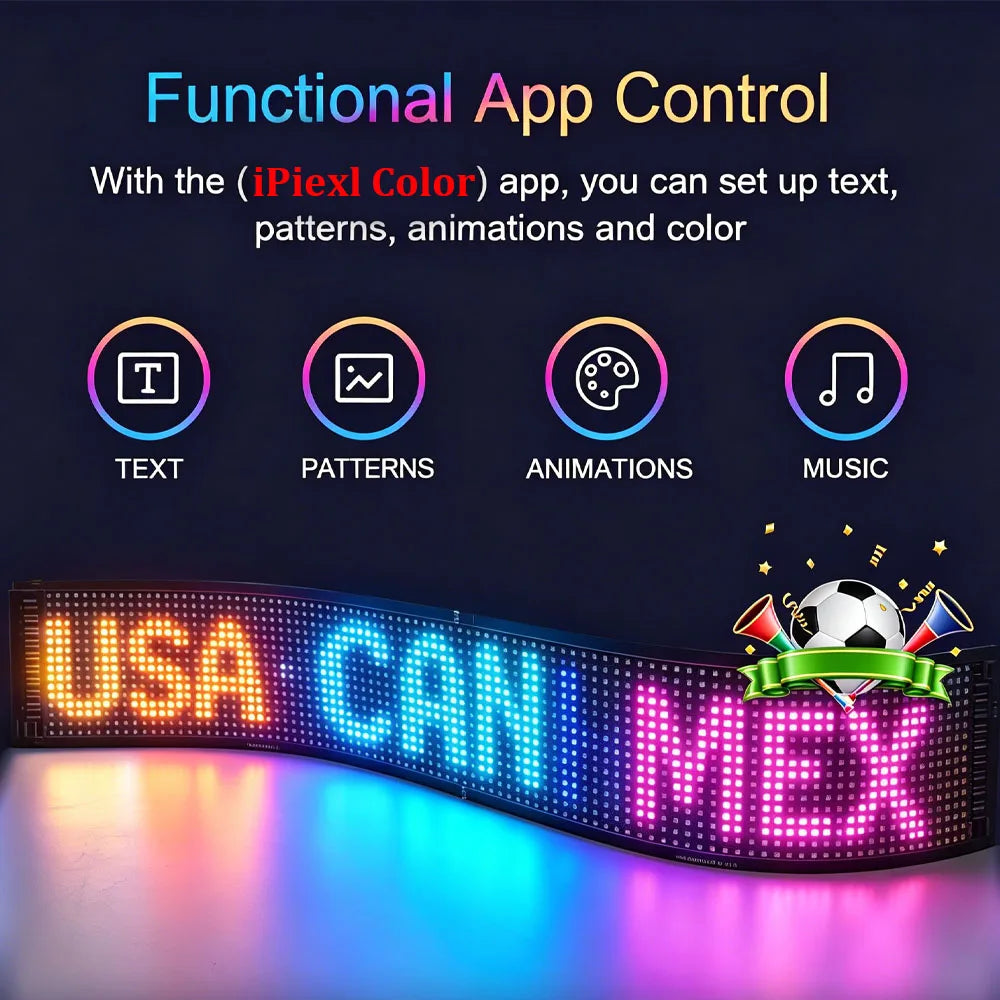 LED DIY Matrix Pixel Panel Led Display Truck Eye Car Sign Animation Bluetooth App Control Programmable Flexible Screen