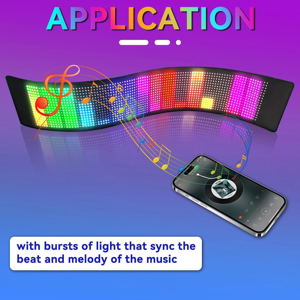 LED RGB Matrix Panel Rolling Advertisement LED Sign USB 5V with Remote Programmable logo light for Car Shops Offices Restaurants