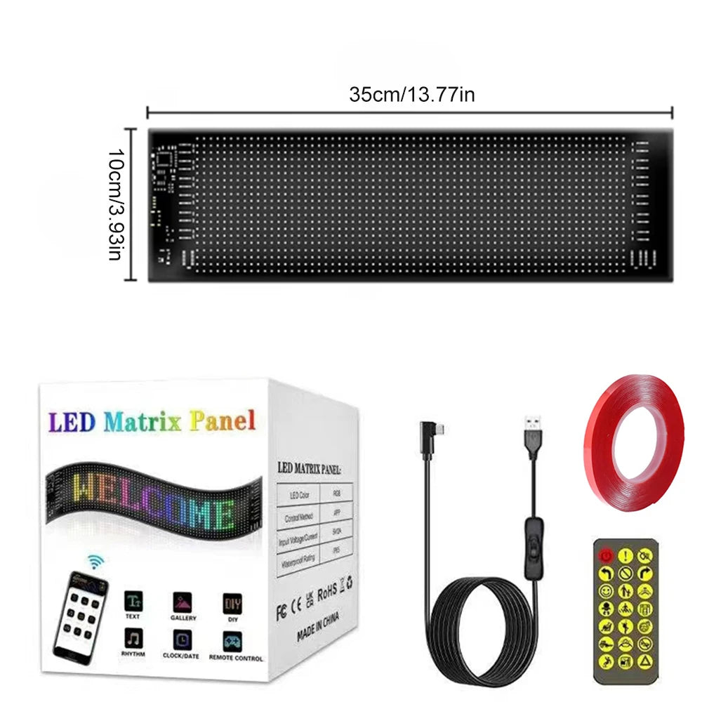 LED DIY Matrix Pixel Panel Led Display Truck Eye Car Sign Animation Bluetooth App Control Programmable Flexible Screen