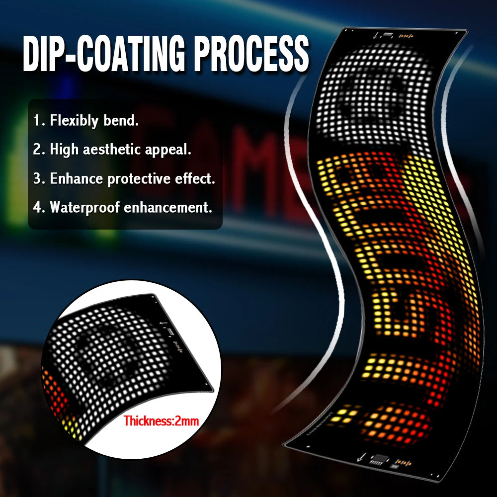LED Matrix Panel AI Voice Function Devil's Eye Flexible Screen App Control DIY Programmable Lighting for Car Decor Accessories