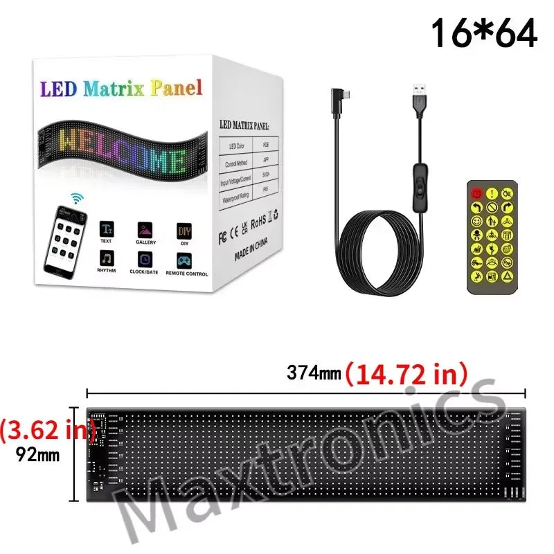 NEW Car Led Matrix Pixel Panel Multilingual USB 5V P65 Waterproof App Programmable Flexible Screen Display for Truck Devil's Eye