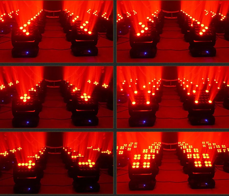 RGBW 4in1 Led Matrix Beam Moving Head Light 12w*25pcs RBG Moving Head Led Moving Head Wash Beam For Stage DJ Party Lights