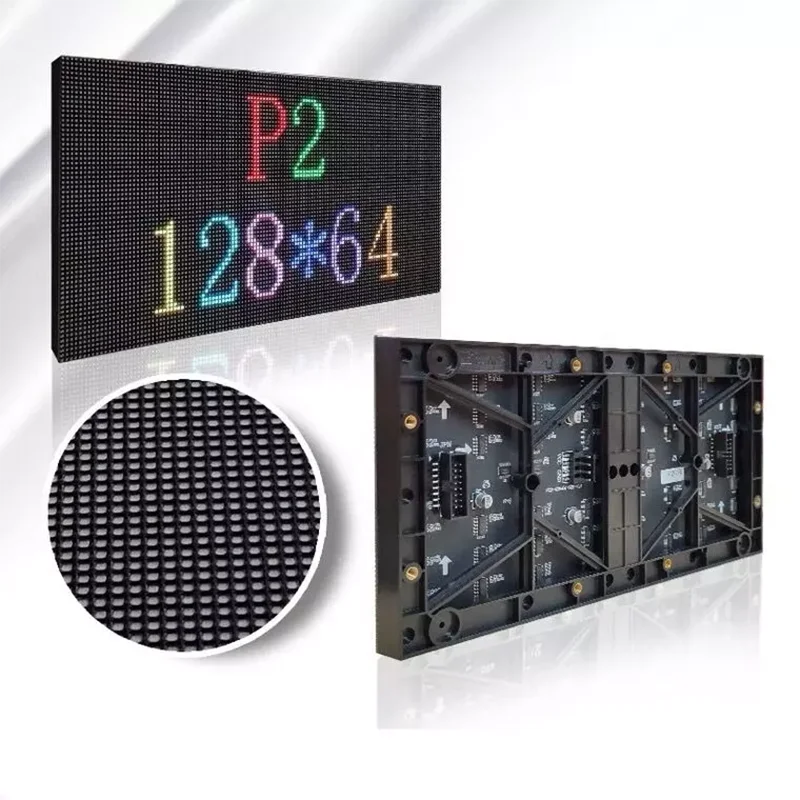Led P2 Module indoor matrix panel 256x128mm 128x64 pixels SMD1515Light RGB full color display screen video wall pantalla 32 Scan