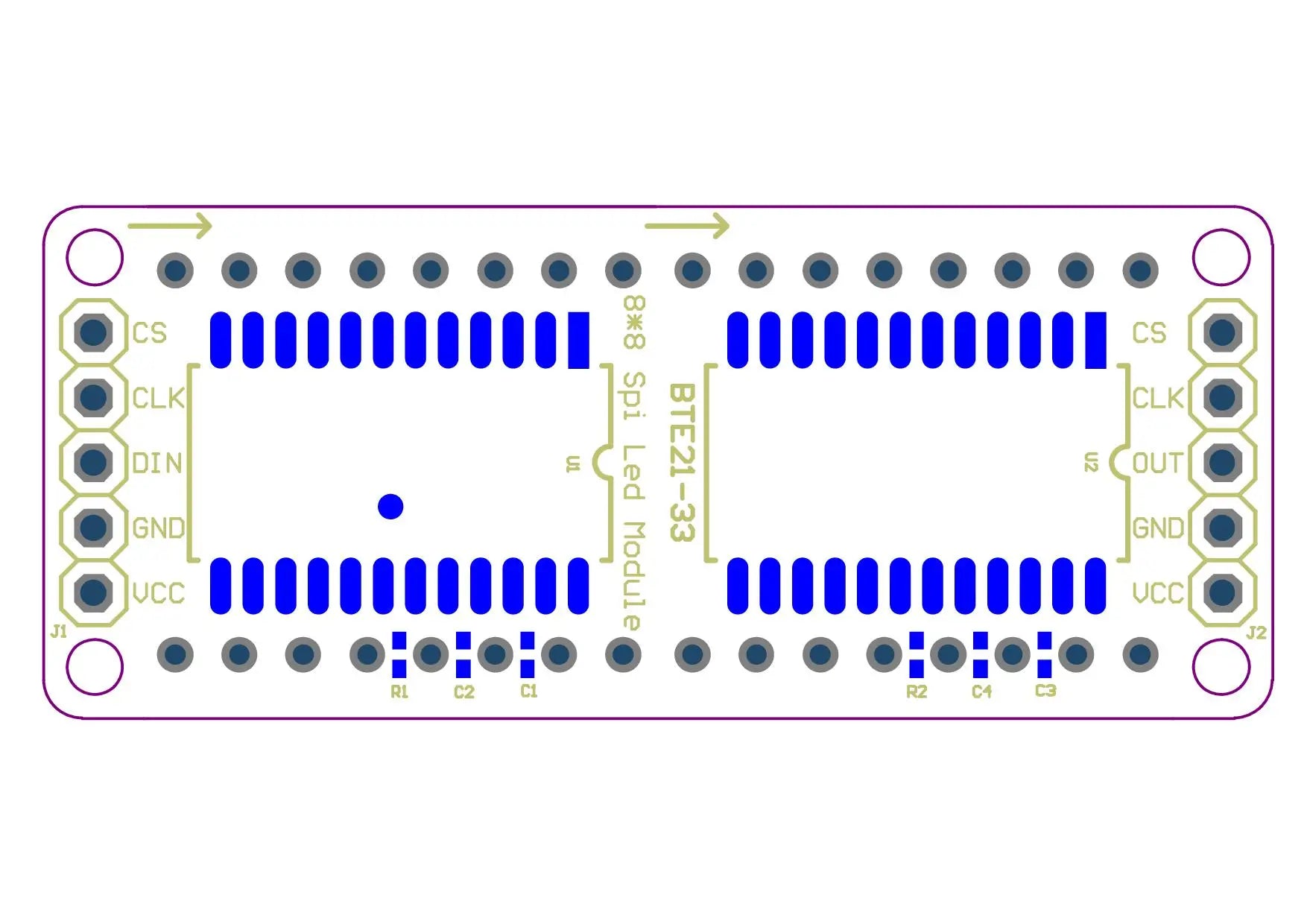 8*8 8*16 8*32 0.7Inch MAX7219 Red/Blue/Green/White Dot Led Matrix MCU Display Control Module 5V Interface Output Input