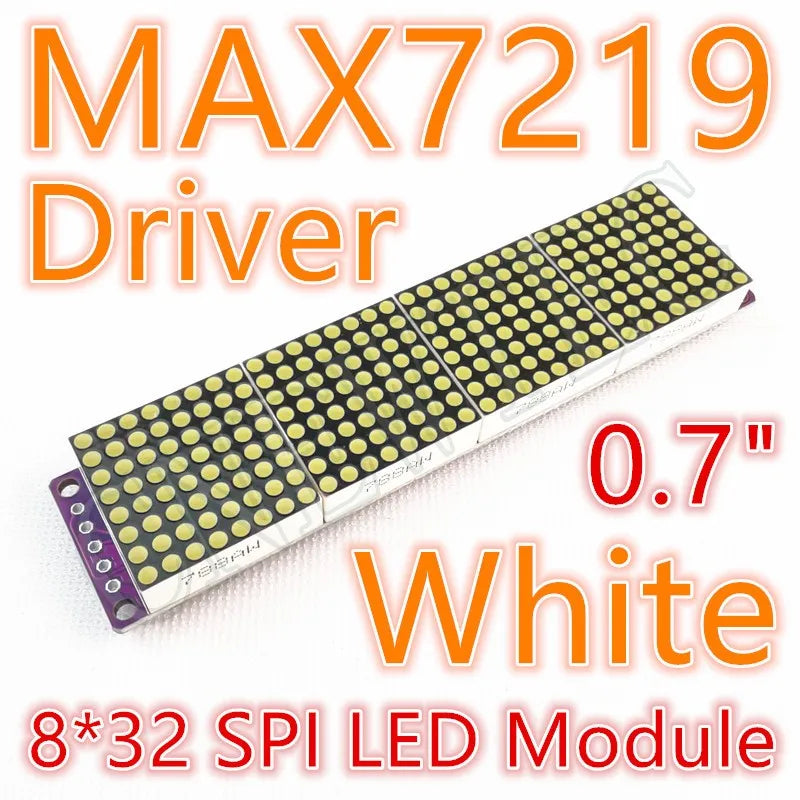 8*8 8*16 8*32 0.7Inch MAX7219 Red/Blue/Green/White Dot Led Matrix MCU Display Control Module 5V Interface Output Input