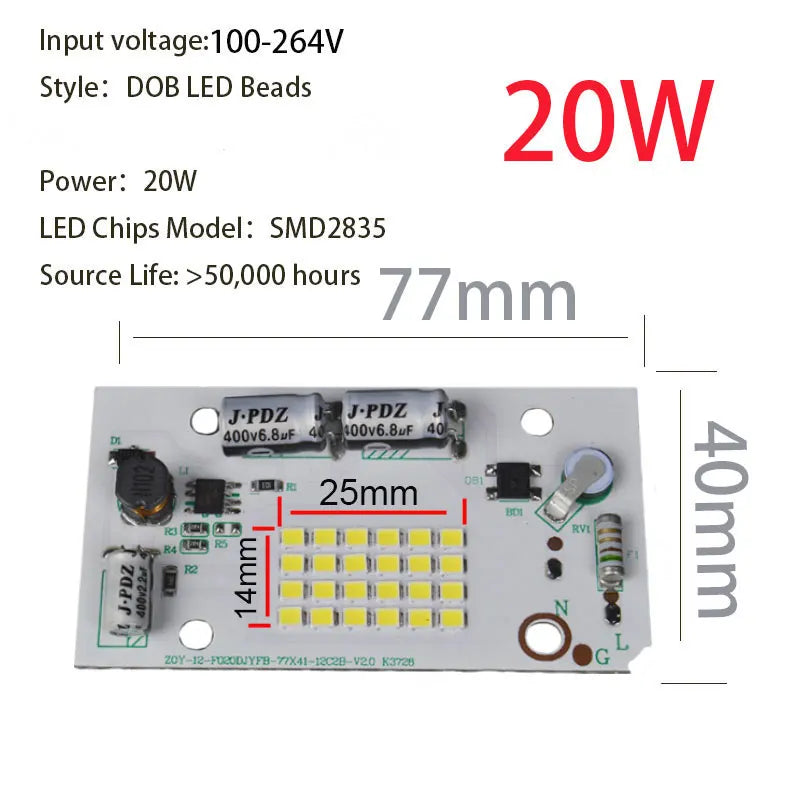 Led Matrix 220v Led Beads 20W 50W 6000K SMD2835 Matrix Led Chips Super Bright Indoor Home Outdoor Garden Lighting Accessories