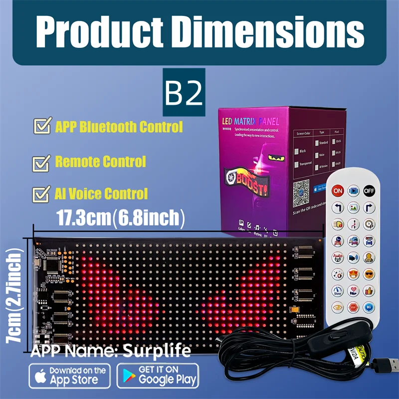 LED Matrix Panel AI Voice Function Devil's Eye Flexible Screen App Control DIY Programmable Lighting for Car Decor Accessories