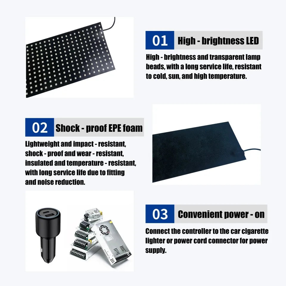 LED Matrix Panel AI Voice Function Devil's Eye Flexible Screen App Control DIY Programmable Lighting for Car Decor Accessories