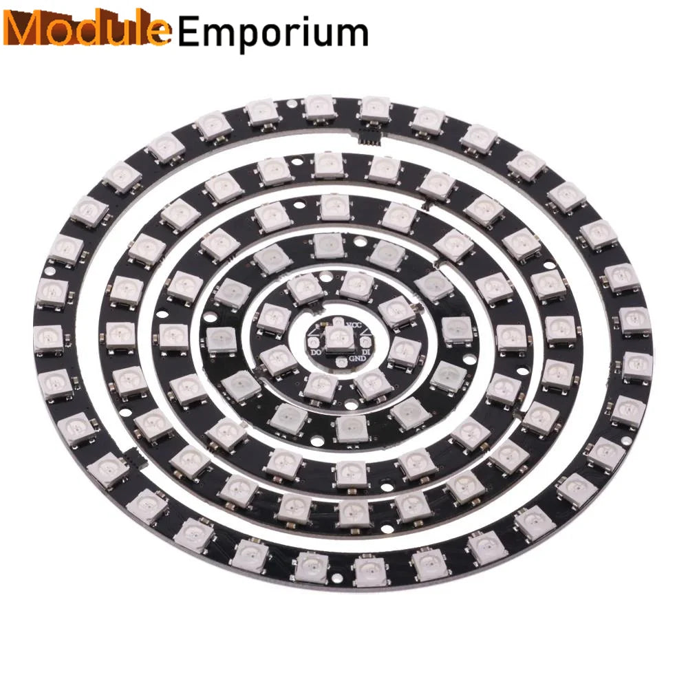 5050 RGB LED Ring 5V 1 3 4 7 8 9 12 16 24Bit 32Bit 64 Bits WS2812 Lamp Light + Integrated Drivers For Arduino Diy  Drivers kit