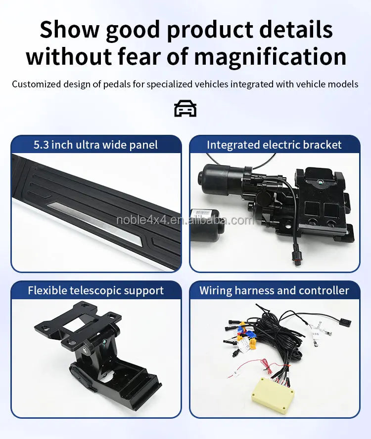 Customized LED LED Light Three Bracket Power Running Boards For LEXUS LX600 Electric Side Foot Step Sports Style Aluminum Alloy