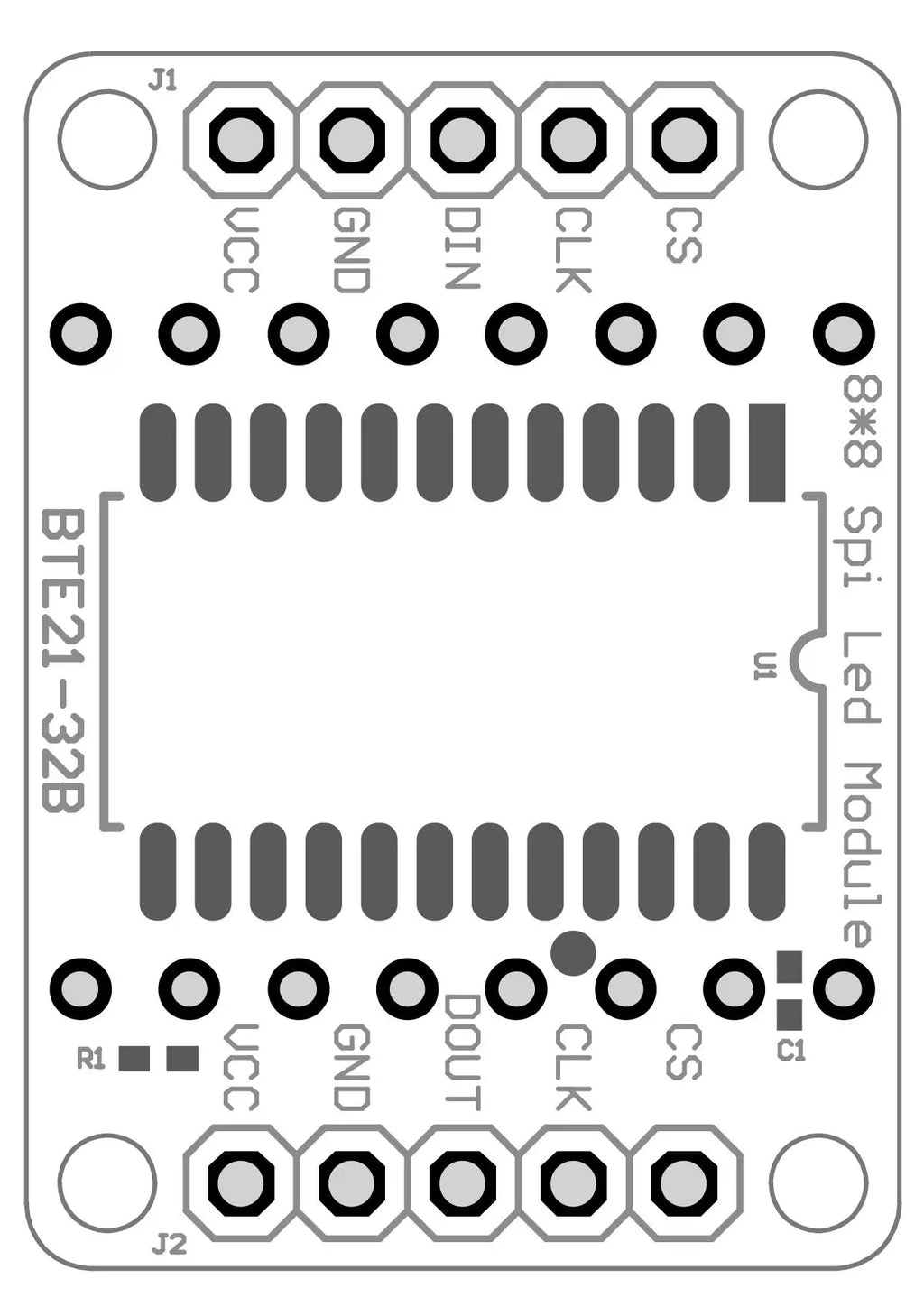 8*8 8*16 8*32 0.7Inch MAX7219 Red/Blue/Green/White Dot Led Matrix MCU Display Control Module 5V Interface Output Input