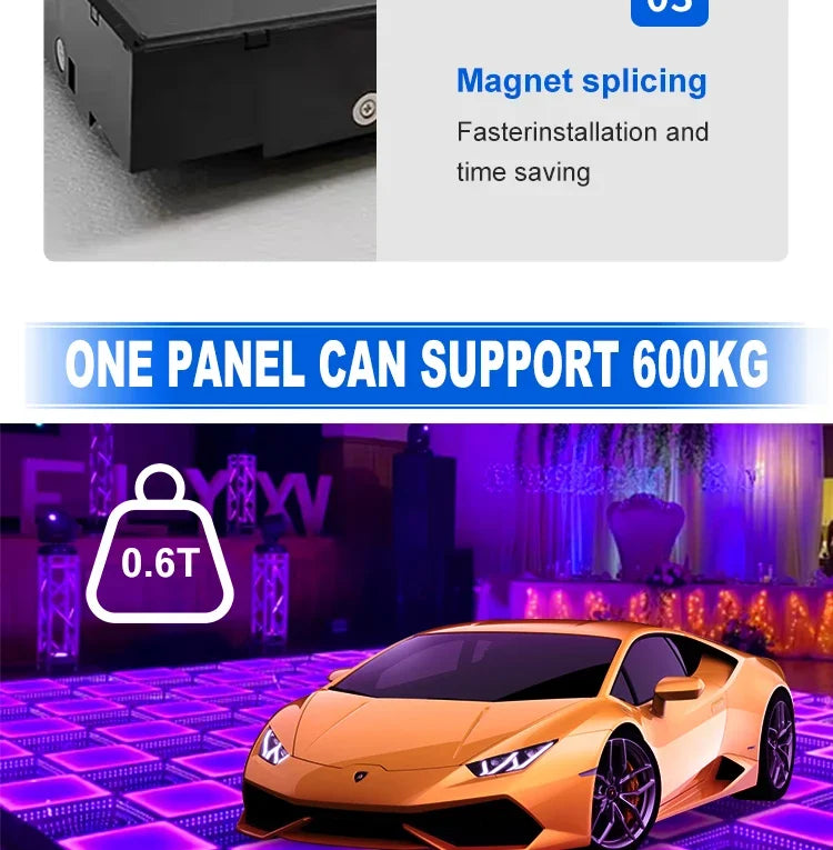 0.5x0.5m Stage LED Dance Floor Light 3d Mirror Abyss Tempered Glass LED Dancing Floor Tiles for DJ Disco Club Wedding Party