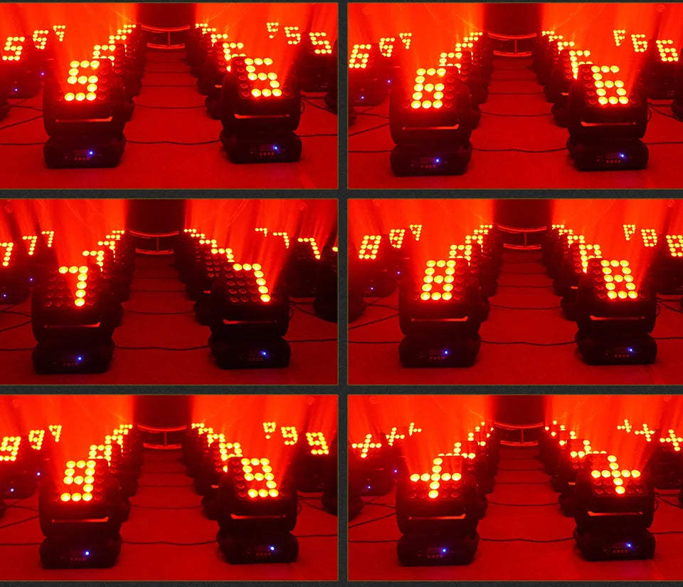 RGBW 4in1 Led Matrix Beam Moving Head Light 12w*25pcs RBG Moving Head Led Moving Head Wash Beam For Stage DJ Party Lights