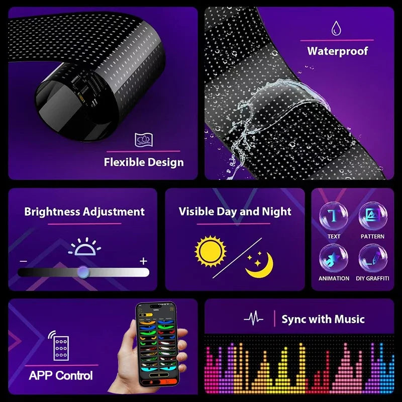 LED Matrix Pixel Panel USB 5V App Control DIY Display Animation Scrolling Pattern Graffiti Scrolling Text Commercial Lighting