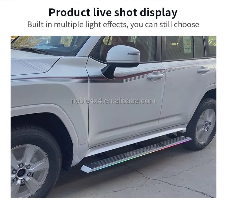 Customized LED LED Light Three Bracket Power Running Boards For LEXUS LX600 Electric Side Foot Step Sports Style Aluminum Alloy