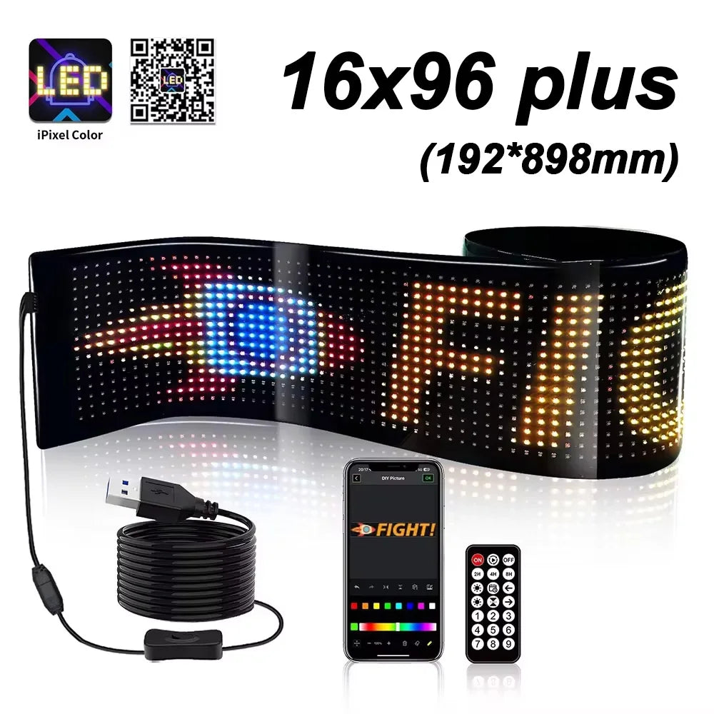 LED DIY Matrix Pixel Panel Led Display Truck Eye Car Sign Animation Bluetooth App Control Programmable Flexible Screen