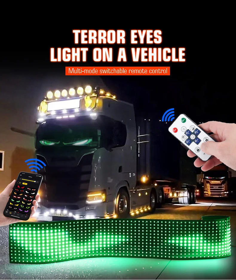 LED DIY Matrix Pixel Panel Led Display APP Control Truck Custom Text Pattern Lighting Flexible Screen Music Mode Devil Eye Light