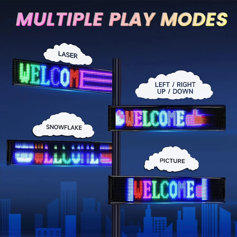 LED DIY Matrix Pixel Panel Led Display Truck Eye Car Sign Animation Bluetooth App Control Programmable Flexible Screen