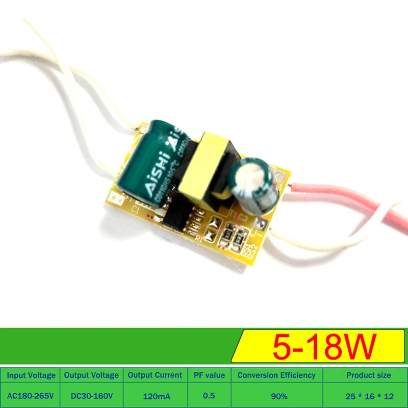 3W 5W 8W 18W 36W LED Light Driver Supply Transformer Radiating Module Board