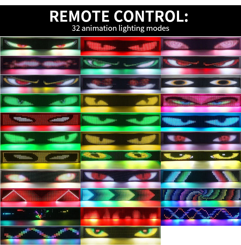 LED DIY Matrix Pixel Panel Led Display APP Control Truck Custom Text Pattern Lighting Flexible Screen Music Mode Devil Eye Light
