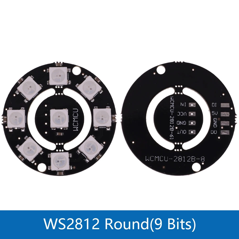 5050 RGB LED Ring 5V 1 3 4 7 8 9 12 16 24Bit 32Bit 64 Bits WS2812 Lamp Light + Integrated Drivers For Arduino Diy  Drivers kit