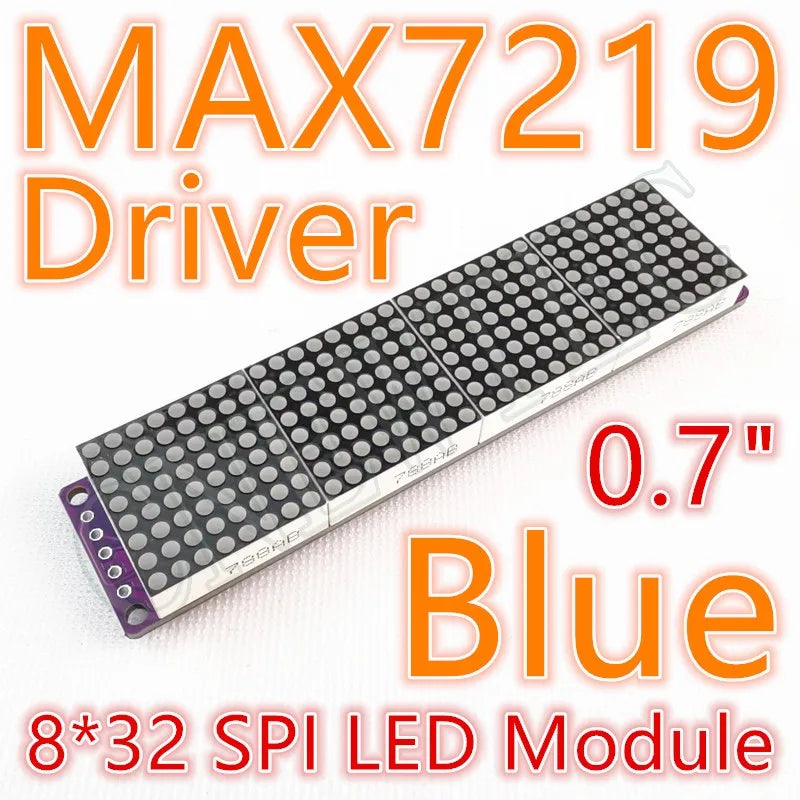 8*8 8*16 8*32 0.7Inch MAX7219 Red/Blue/Green/White Dot Led Matrix MCU Display Control Module 5V Interface Output Input