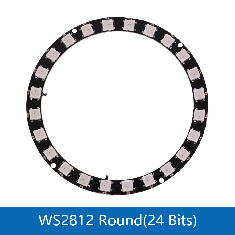 5050 RGB LED Ring 5V 1 3 4 7 8 9 12 16 24Bit 32Bit 64 Bits WS2812 Lamp Light + Integrated Drivers For Arduino Diy  Drivers kit