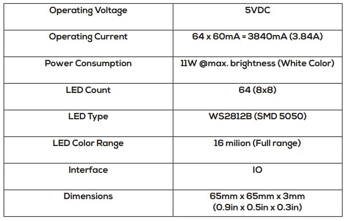 WS2812 LED 5050 RGB 8x8 4 16 25 64 Bit LED Matrix Module for DIYArduino