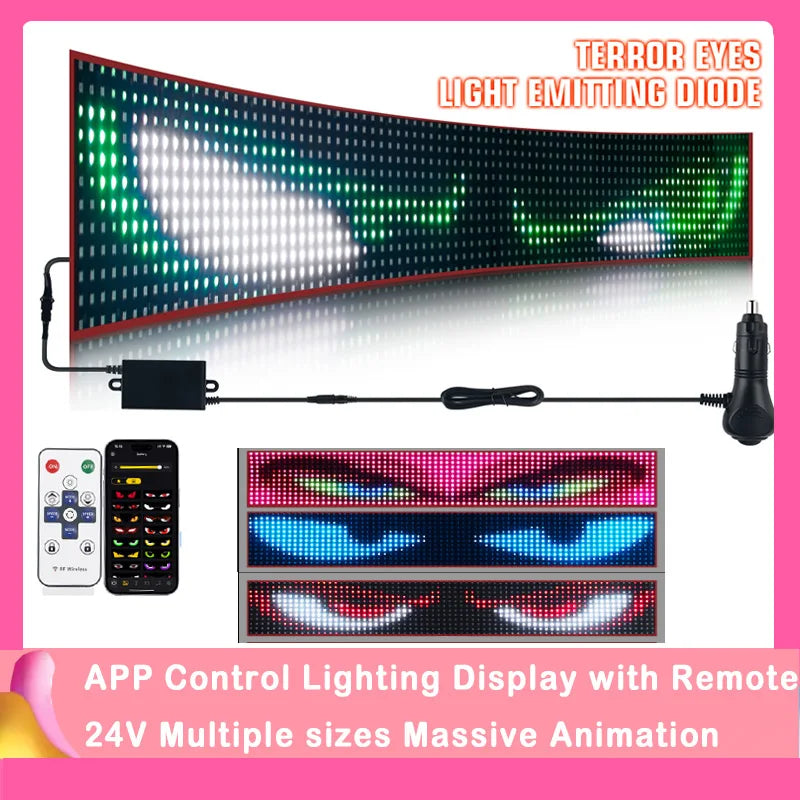 LED DIY Matrix Pixel Panel Led Display APP Control Truck Custom Text Pattern Lighting Flexible Screen Music Mode Devil Eye Light