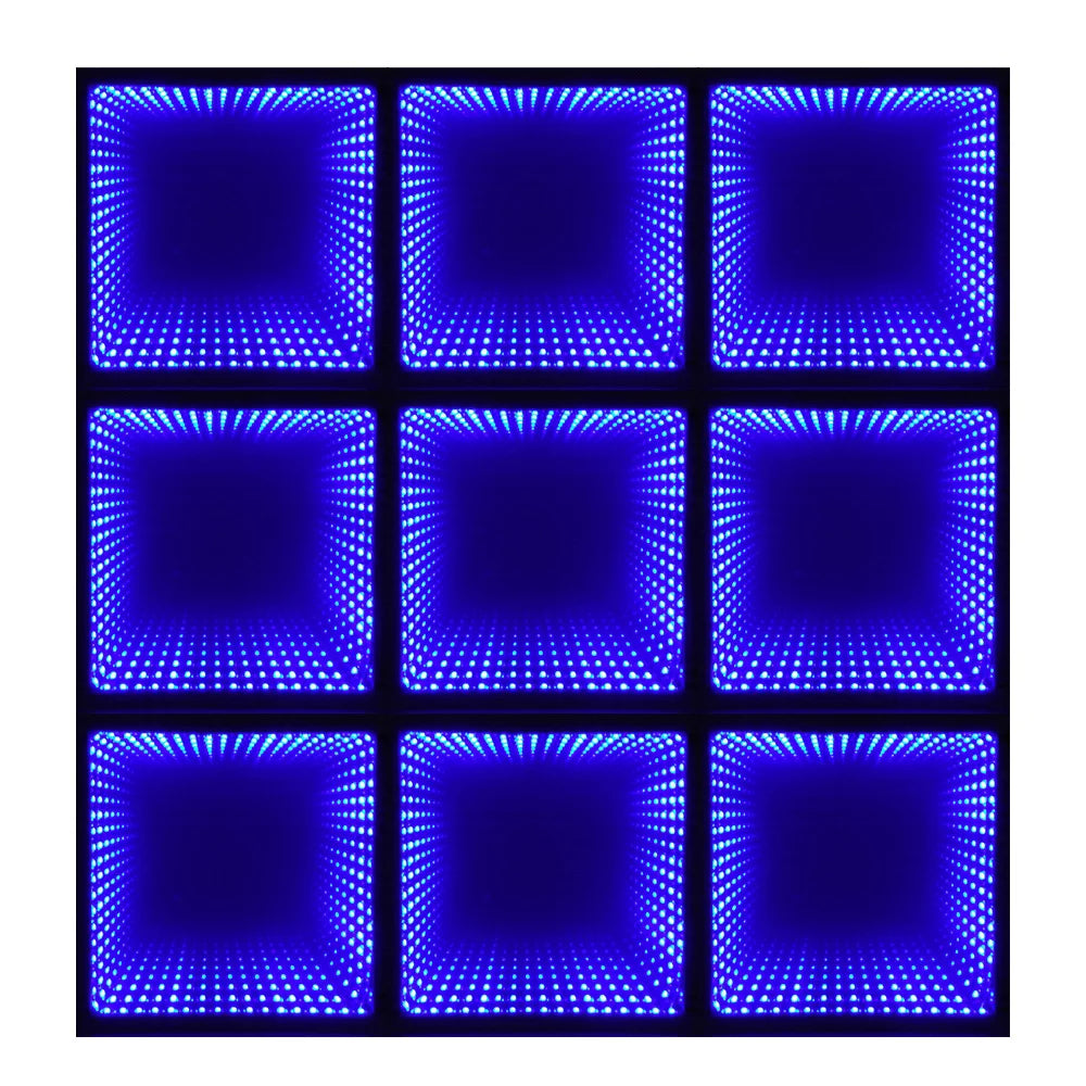 0.5x0.5m Stage LED Dance Floor Light 3d Mirror Abyss Tempered Glass LED Dancing Floor Tiles for DJ Disco Club Wedding Party
