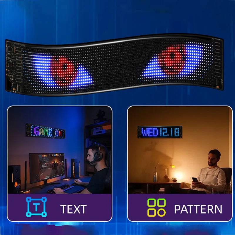 LED DIY Matrix Pixel Panel Led Display Truck Eye Car Sign Animation Bluetooth App Control Programmable Flexible Screen