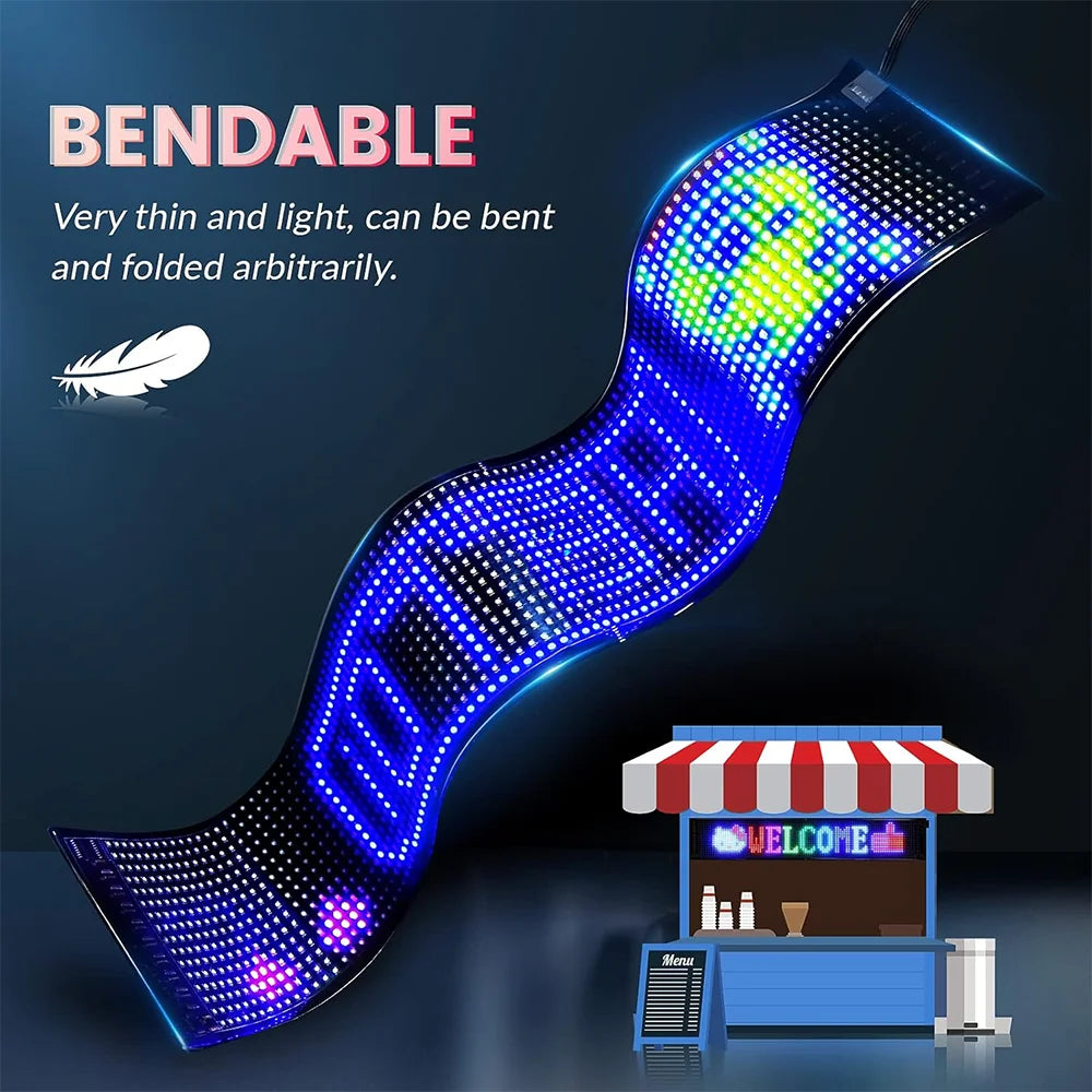 LED DIY Matrix Pixel Panel Led Display Truck Eye Car Sign Animation Bluetooth App Control Programmable Flexible Screen