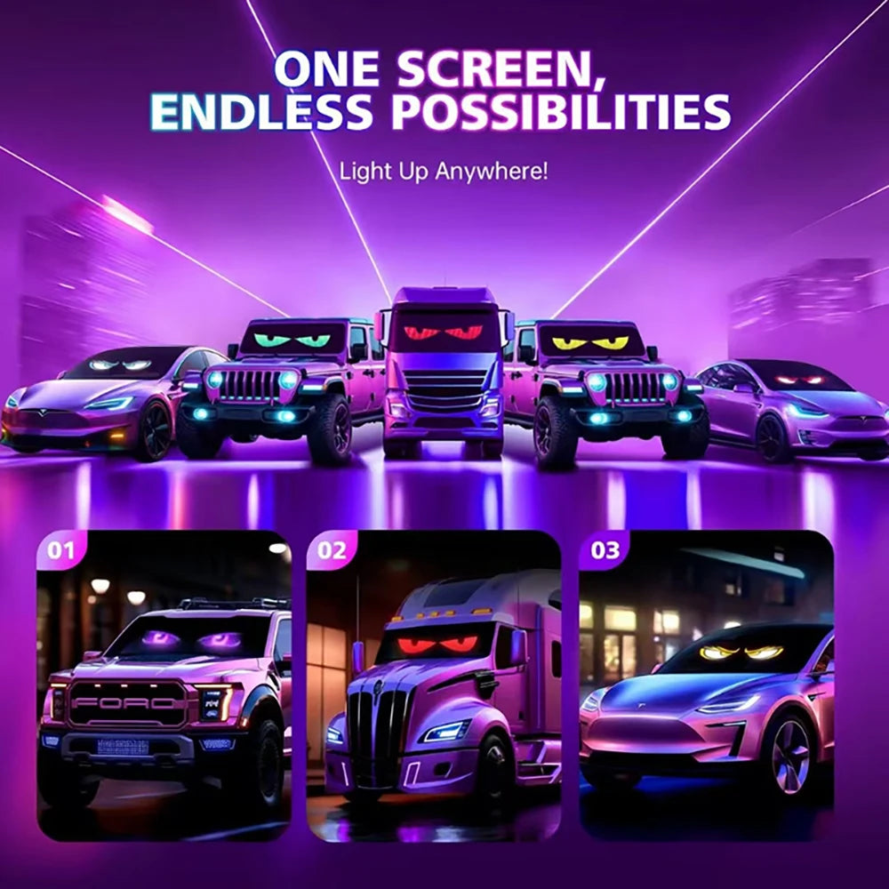LED DIY Matrix Pixel Panel Led Display Truck Eye Car Sign Animation Bluetooth App Control Programmable Flexible Screen