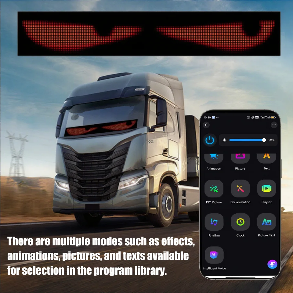 LED Matrix Pixel Panel Light Bluetooth App 12V 24V Control Scrolling Advertising LED Car Sign Animation Programmable For Car Sho