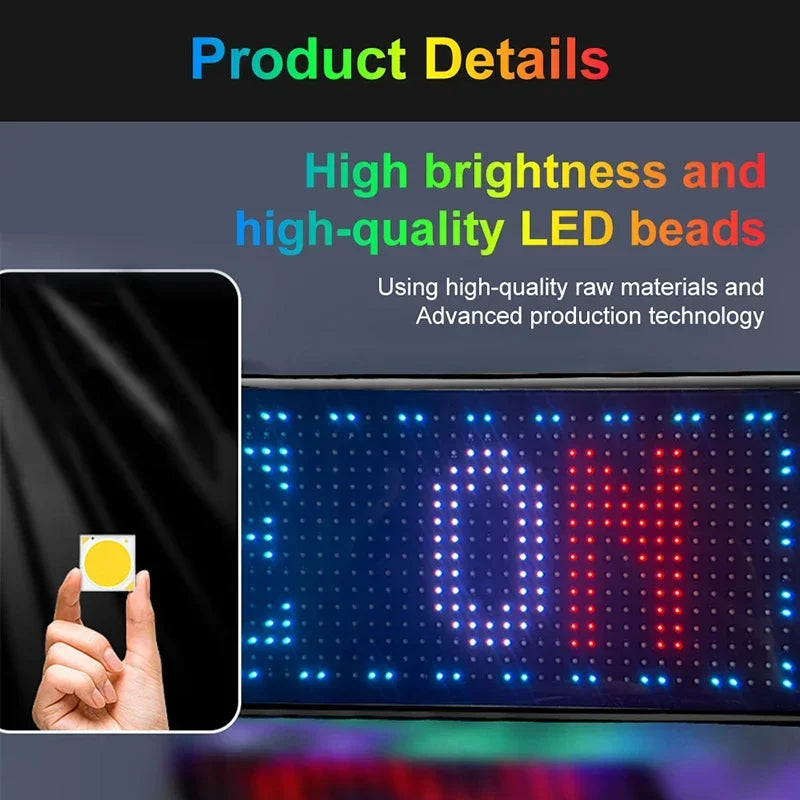 2025 New LED Matrix Pixel Panel Demon Eyes LED Display DIY Programmable Flexible for Car Accessories With Keychain Gift