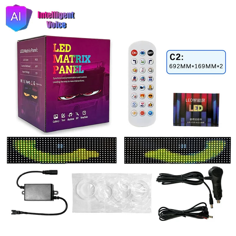 LED Matrix Pixel Panel Light Bluetooth App 12V 24V Control Scrolling Advertising LED Car Sign Animation Programmable For Car Sho