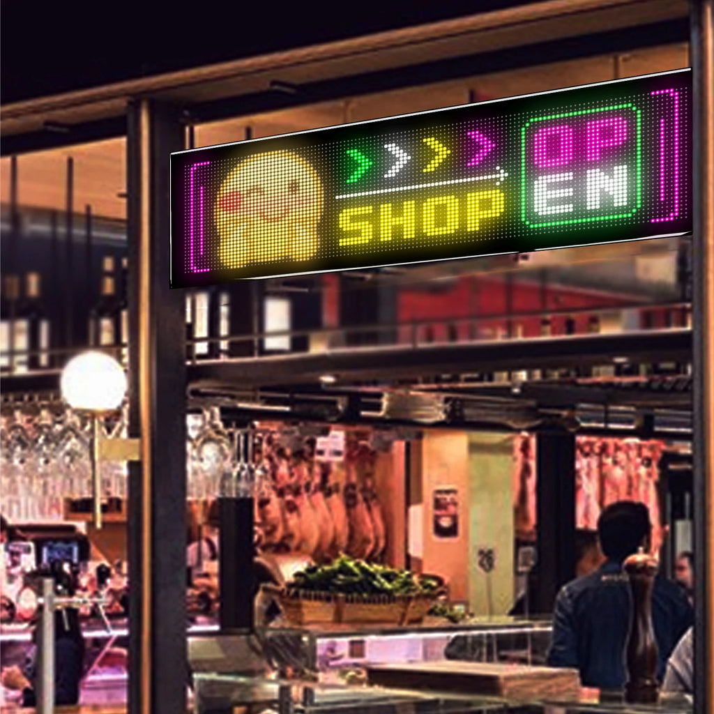 Programmable LED Matrix Panel Light Flexible Screen Display Animation Message Scrolling Car Sign APP Control For Shop Bar Party