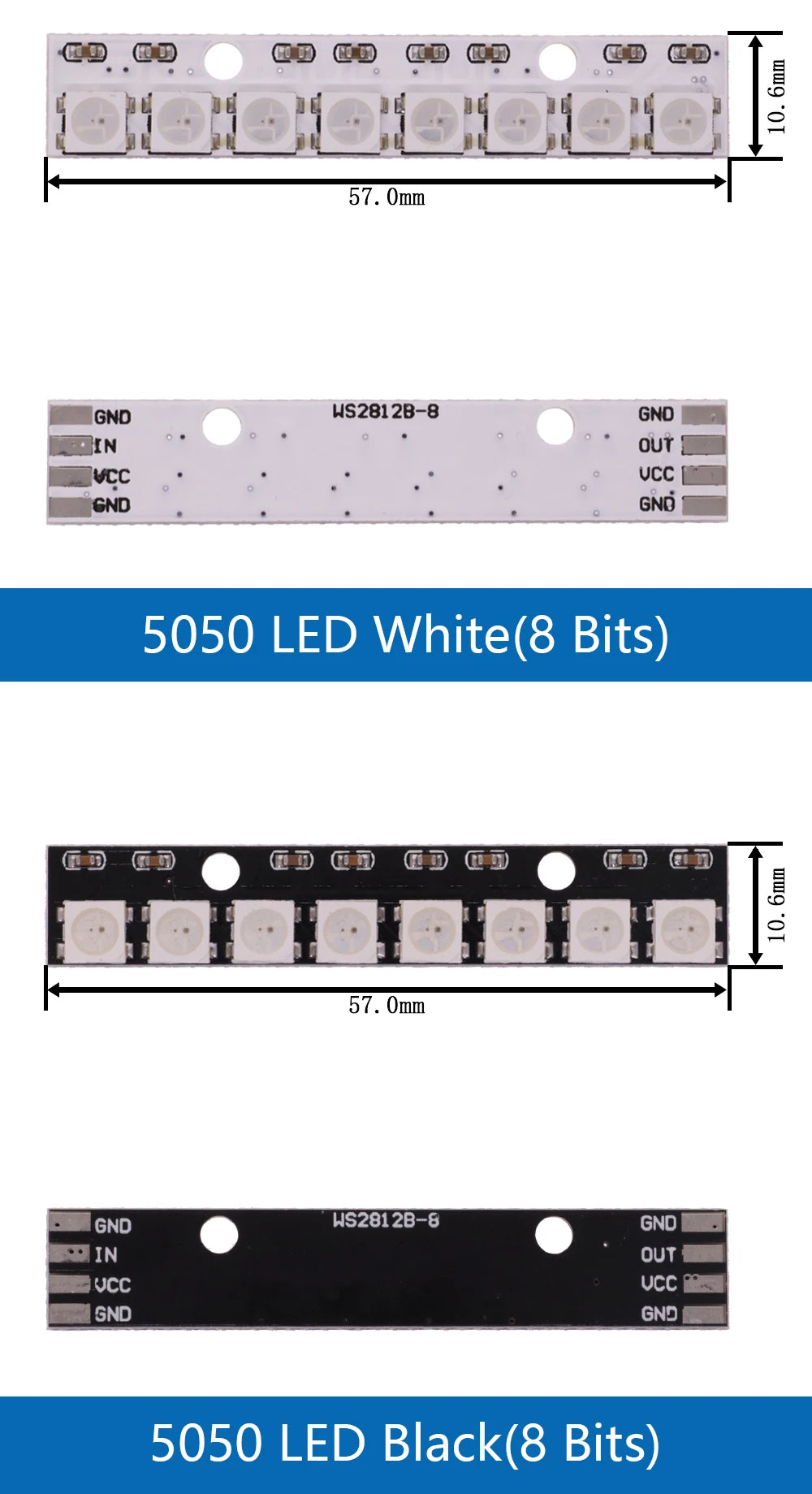 5050 RGB LED Ring 5V 1 3 4 7 8 9 12 16 24Bit 32Bit 64 Bits WS2812 Lamp Light + Integrated Drivers For Arduino Diy  Drivers kit