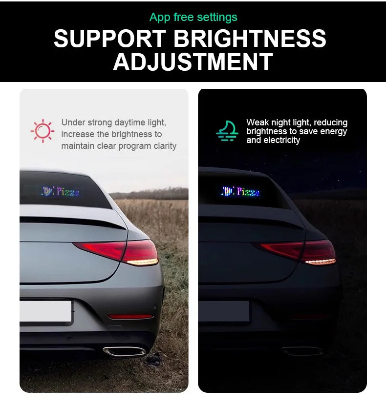 LED Matrix Pixel Panel Scrolling Bright Advertising LED Signs Flexible RGB Car Pattern Graffiti Scrolling Text Animation USB 5V