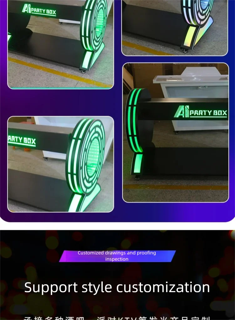 LED DJ Table Rechargeable Luminous Bar Equipment Display Desk Party Nightclub Console Mixing Desk Bar Decor