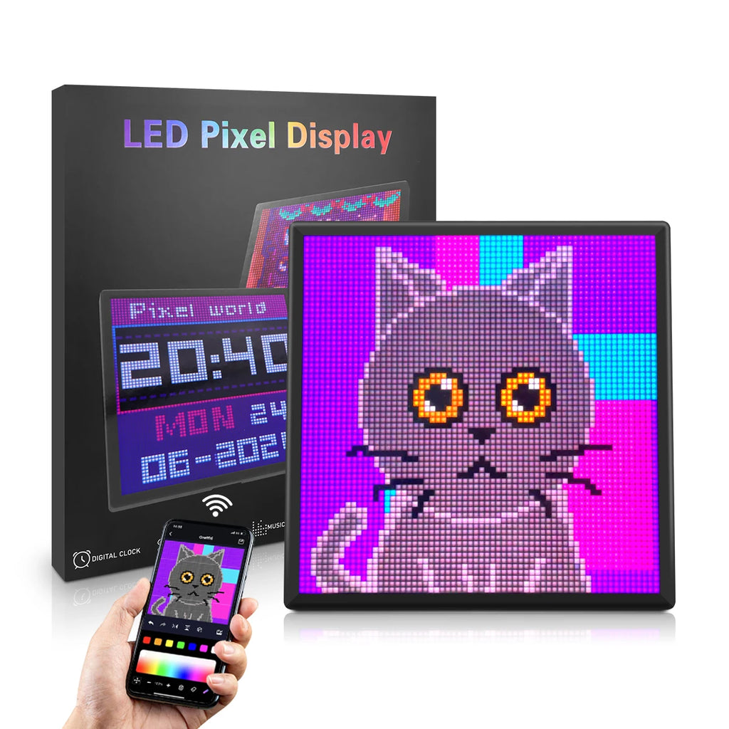 LED RGB Matrix Panel Smart Picture Frame Advertising Light Sign Digital Display Matrix Pixel Screen Bluetooth APP Animation Fun